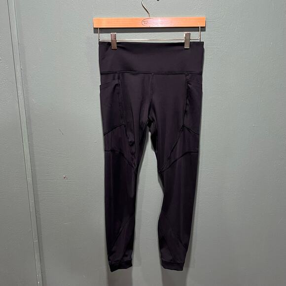 Members Mark Compression Ankle Leggings Medium Black High Waist Yoga - Picture 1 of 3